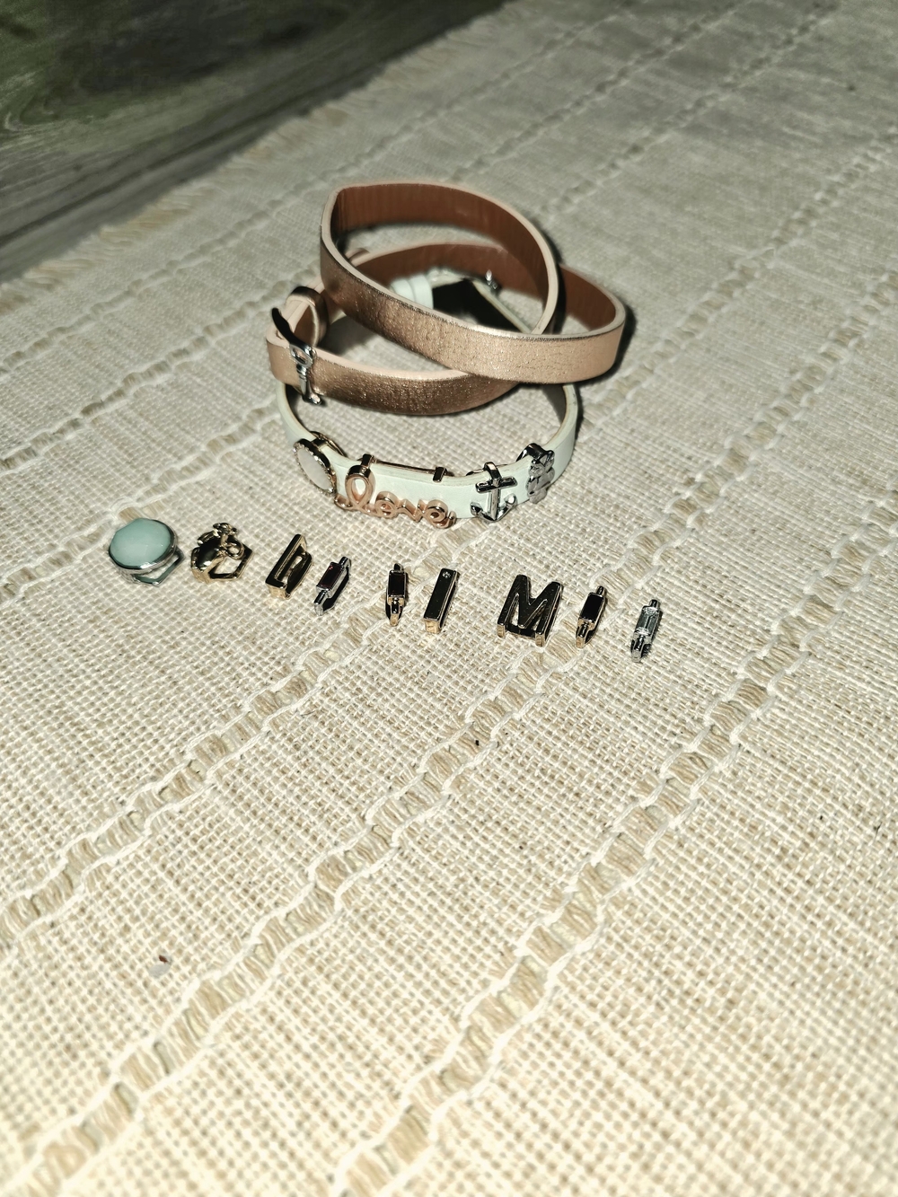 KEEP Collective 2 Bracelets 11 Charms Leather Bracelet Teal & Rose Gold